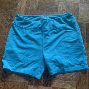 blue sport shorts.